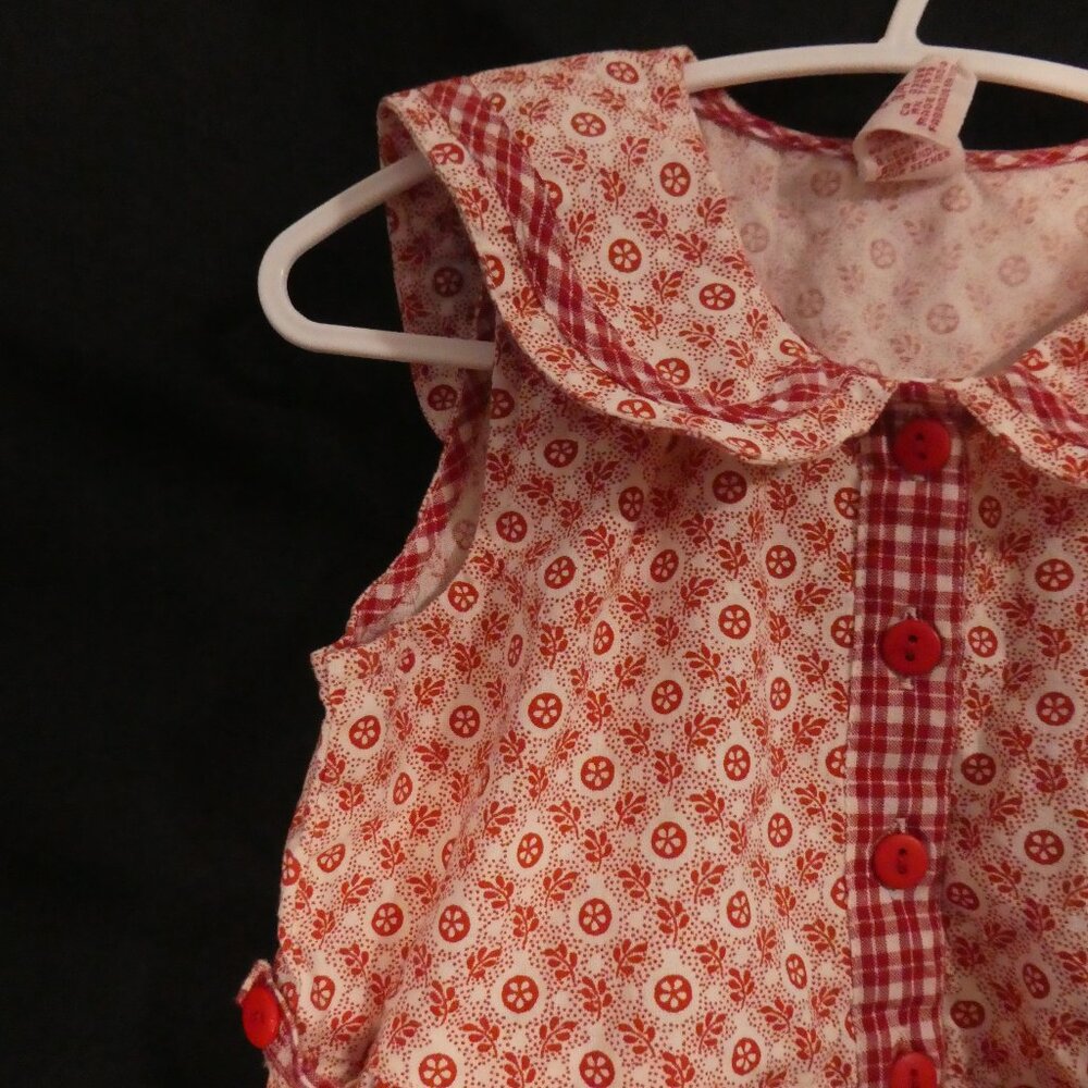 Vintage - APRIL CORNELL - Girls | size 3/4 | Sleeveless Floral Checkered Dress - Picture 3 of 16